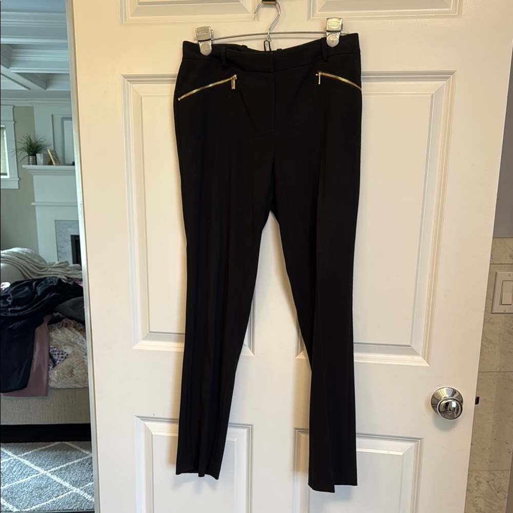 Calvin Klein Black Skinny Pants with Gold Zippers